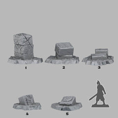 Tabletop Miniatur Figur "Temple Ruins" für 28mm Maßstab, im Set oder einzeln erhältlich, unbemalte Ruinen für Terrain und Diorama, DnD - Role Playing Miniatures