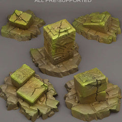 Tabletop Miniatur Figur "Temple Ruins" für 28mm Maßstab, im Set oder einzeln erhältlich, unbemalte Ruinen für Terrain und Diorama, DnD - Role Playing Miniatures