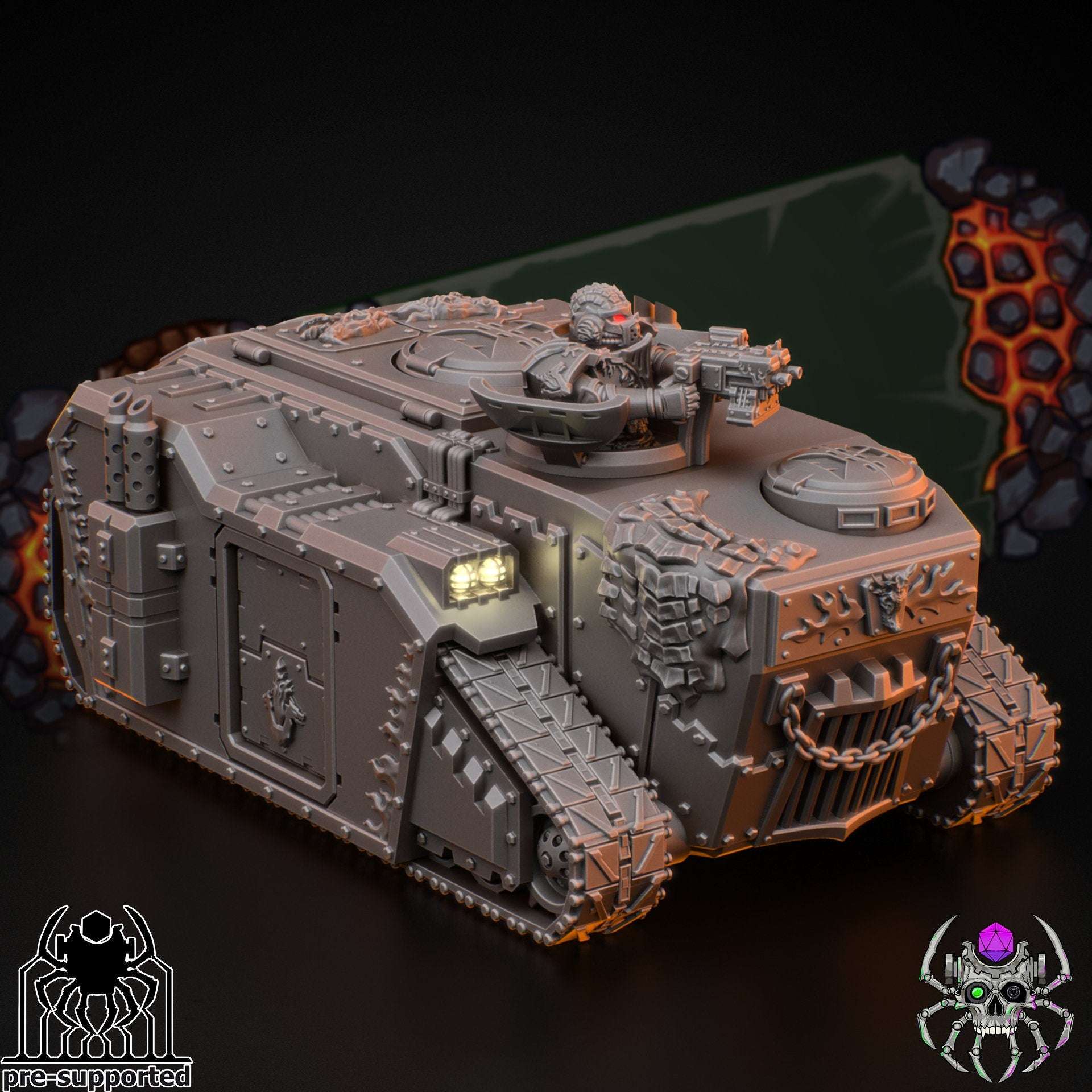 Flame Lizards Rhino (Tank), Bausatz, unbemalt, Tabletop, Miniatur, Wargaming, 40K, Grimdark, Warhammer, APC, Fahrzeug - Role Playing Miniatures