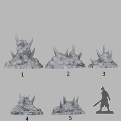 Tabletop Miniatur Figur "Dangerous Aberration Plants" für 28mm Maßstab, im Set oder einzeln erhältlich, unbemalte Pflanzen für Terrain, DnD - Role Playing Miniatures