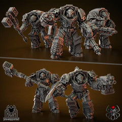 Flame Lizards Heavy Armor Squad (Set mit 5 Minis + Bits, über 80 Teile), Tabletop, Miniatur, Wargaming, Warhammer, Grimdark, RPG - Role Playing Miniatures