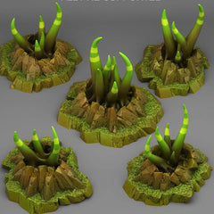 Tabletop Miniatur Figur &quot;Mystic Tentacle Plants&quot; für 28mm Maßstab, im Set oder einzeln erhältlich, unbemalte Pflanzen für Terrain, DnD