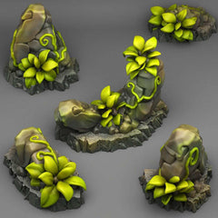 Tabletop Miniatur Figur &quot;Tropical Rocks&quot; für 28 - 32 mm Maßstab, im Set oder einzeln erhältlich, unbemalte Steine für Terrain und Diorama