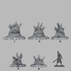 Tabletop Miniatur Figur "Cave Blazing Crystals" für 28mm Maßstab, im Set oder einzeln, unbemalte Kristalle für Terrain und Diorama - Role Playing Miniatures