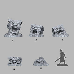 Tabletop Miniatur Figur &quot;Cursed Totems&quot; für 28mm Maßstab, im Set oder einzeln erhältlich, unbemalte Ruinen für Terrain und Diorama