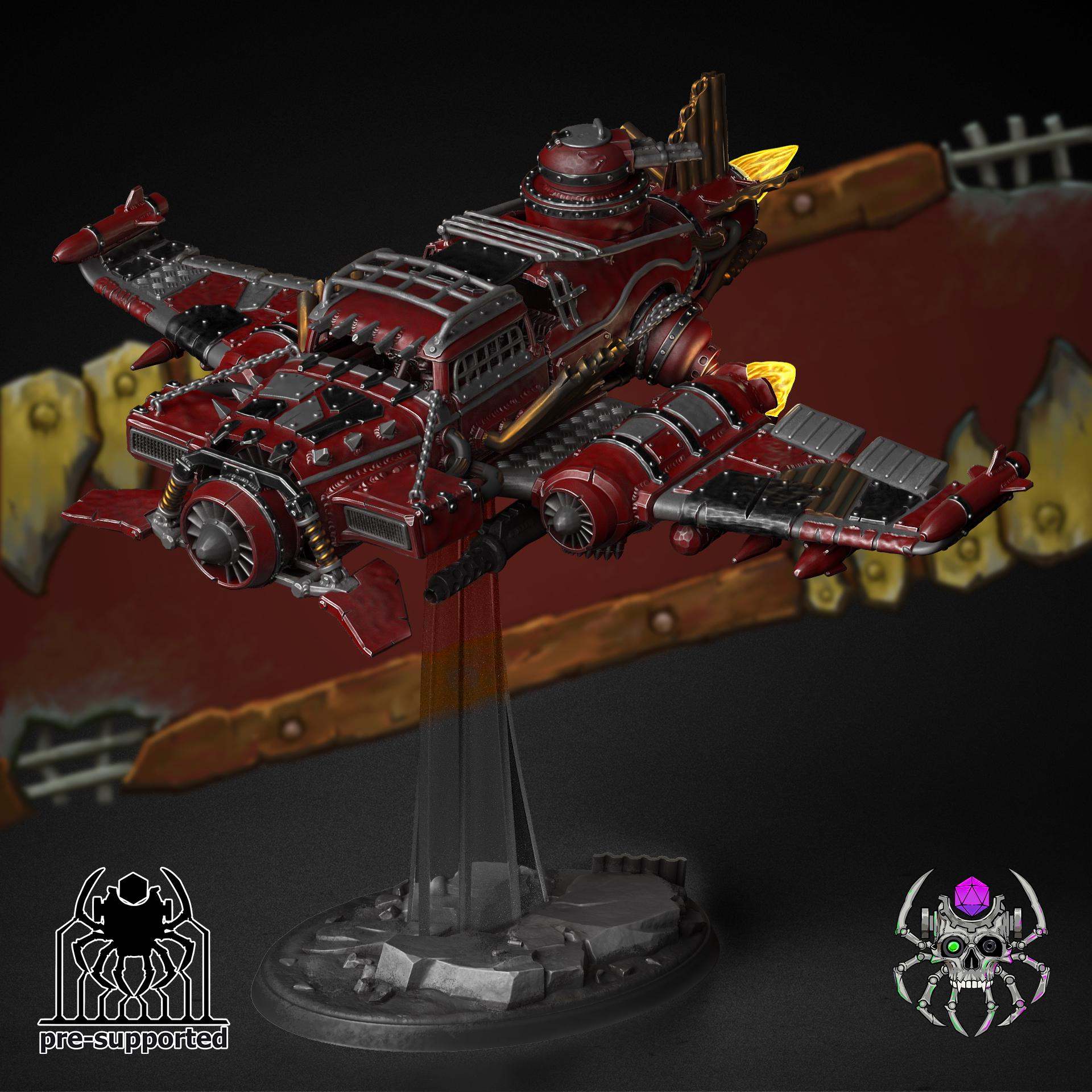 Flying Scrap Bomber, Bausatz, unbemalt, Tabletop, Miniatur, Wargaming, 40K, Grimdark, Warhammer, APC, Fahrzeug