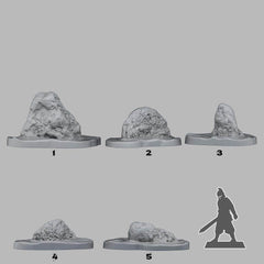 Tabletop Miniatur Figur &quot;Reef Stones&quot; für 28mm Maßstab, im Set oder einzeln erhältlich, unbemalte Steine für Terrain und DnD