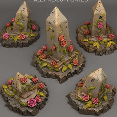 Tabletop Miniatur Figur &quot;Enchanted Obelisks&quot; für 28mm Maßstab, im Set oder einzeln erhältlich, unbemalte Ruinen für Terrain und Diorama