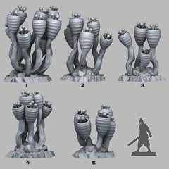 Tabletop Miniatur Figur &quot;Alien Anemone&quot; für 28mm Maßstab, im Set oder einzeln erhältlich, unbemalte Pflanzen für Terrain und Diorama