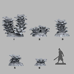 Tabletop Miniatur Figur &quot;Dangerous Night Plants&quot; für 28mm Maßstab, im Set oder einzeln erhältlich, unbemalte Pflanzen für Terrain und DnD