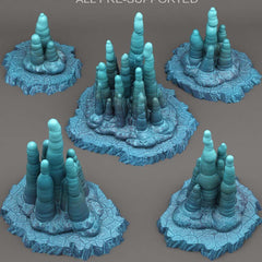 Tabletop Miniatur Figur &quot;Ice Stalagmites&quot; für 28mm Maßstab, im Set oder einzeln, unbemalte Steine für Terrain, DnD und Diorama