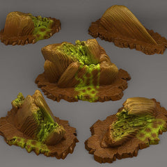 "Acid Melted Stones" für 28mm Maßstab, im Set oder einzeln erhältlich, unbemalte Steine für Terrain und Diorama - Role Playing Miniatures