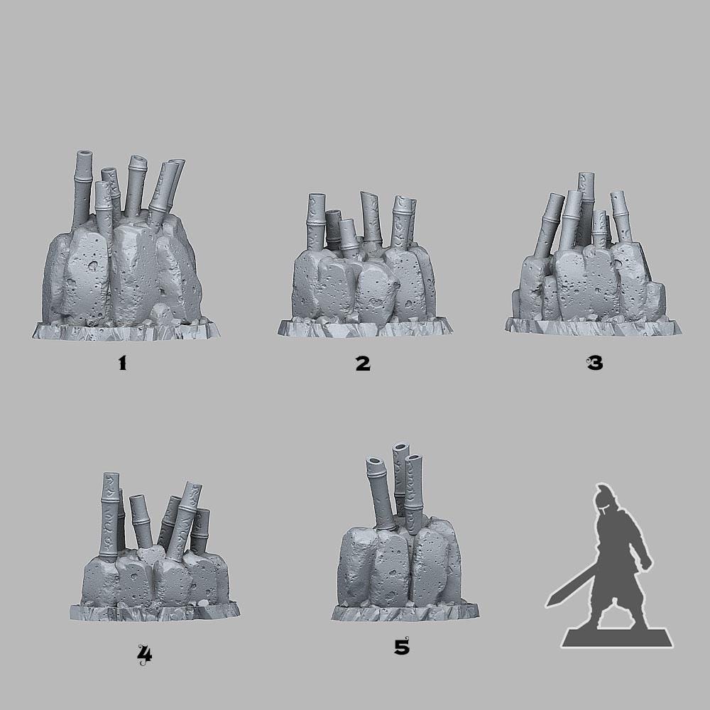 Tabletop Miniatur Figur "Poisonous Enchanted Bamboo" für 28mm Maßstab, im Set oder einzeln erhältlich, unbemalter Baum für Terrain and DnD - Role Playing Miniatures