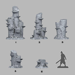 Tabletop Miniatur Figur "Enchanted Mushroom Logs" für 28mm Maßstab, im Set oder einzeln erhältlich, unbemalte Pilze für Terrain und DnD - Role Playing Miniatures