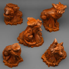 Tabletop Miniatur Figur "Mythic Rockwolves" für 28mm Maßstab, im Set oder einzeln erhältlich, unbemalte Steine für Terrain und Diorama - Role Playing Miniatures