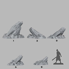 Tabletop Miniatur Figur "Martian Cliffs" für 28mm Maßstab, im Set oder einzeln erhältlich, unbemalte Steine für Terrain, Diorama und DnD - Role Playing Miniatures