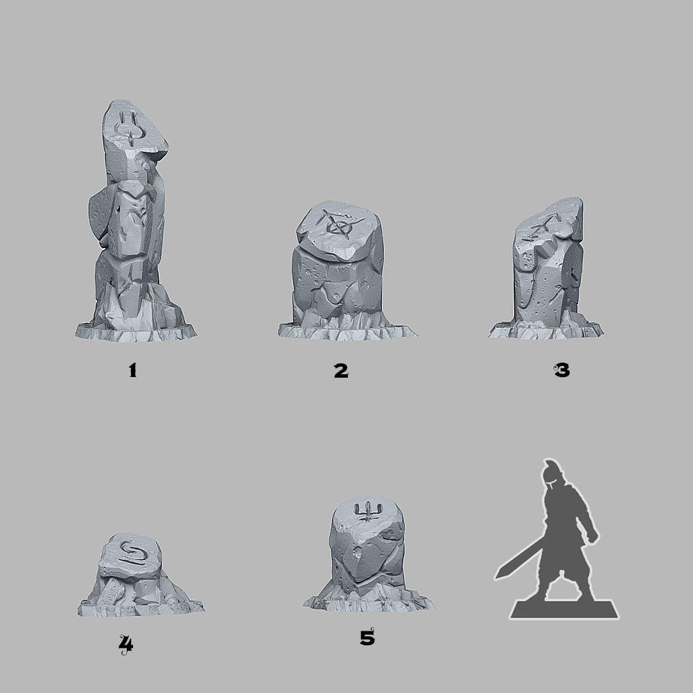 Tabletop Miniatur Figur "Sci-fi Cubic Stones" für 28mm Maßstab, im Set oder einzeln erhältlich, unbemalte Steine für Terrain und Diorama - Role Playing Miniatures