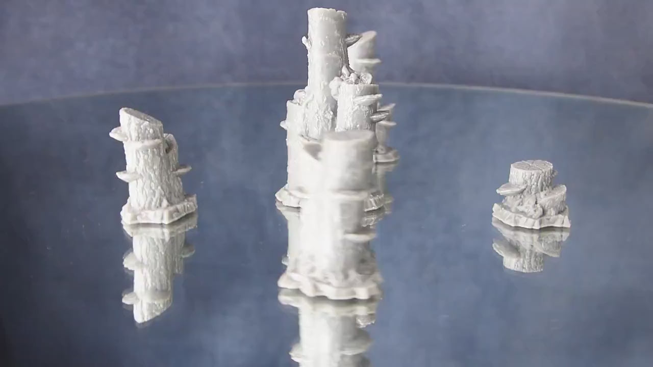 "Enchanted Mushroom Logs" für 28mm Maßstab, im Set oder einzeln erhältlich, unbemalte Pilze für Terrain und DnD