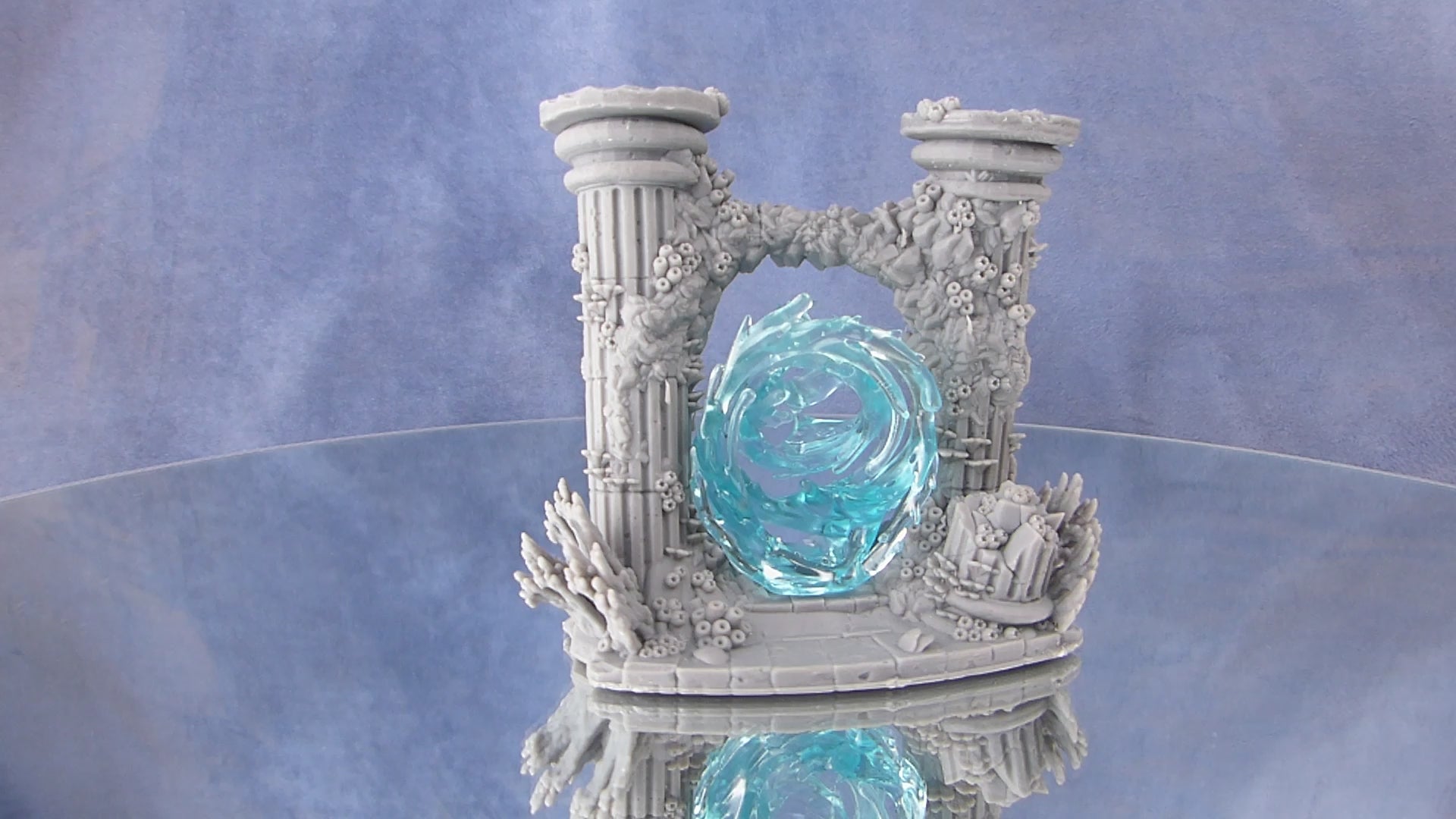 Tabletop Miniatur Figur "Underwater Temple Portal" mit und ohne Farb-Effekt für 28mm Maßstab, unbemaltes Tor, DnD, Grimdark, Terrain