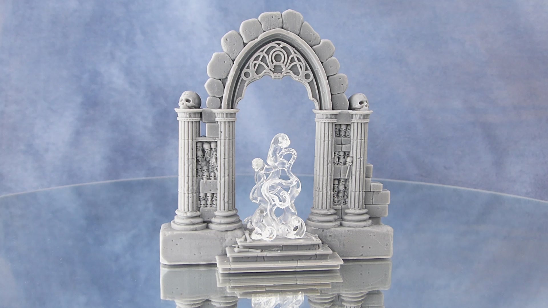 Tabletop Miniatur Figur "Catacomb Portal" mit und ohne Farb-Effekt für 28mm Maßstab, unbemaltes Tor, DnD, Diorama, Grimdark