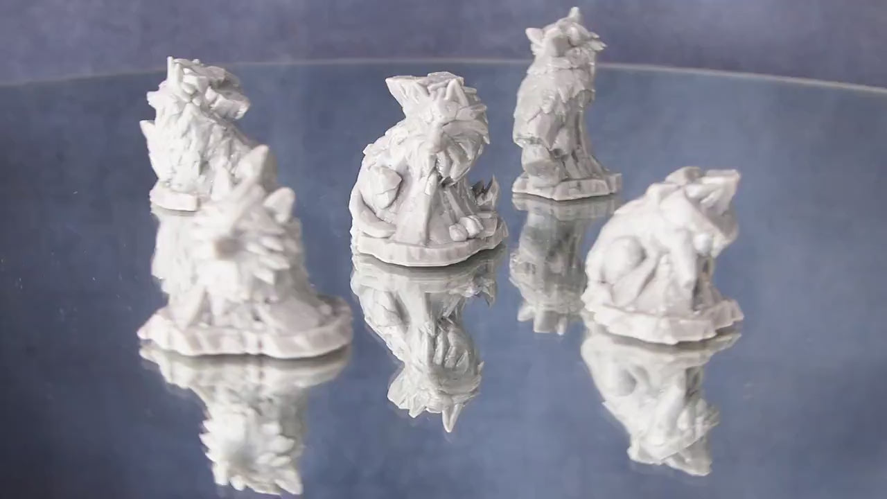 "Mythic Rockwolves" für 28mm Maßstab, im Set oder einzeln erhältlich, unbemalte Steine für Terrain und Diorama